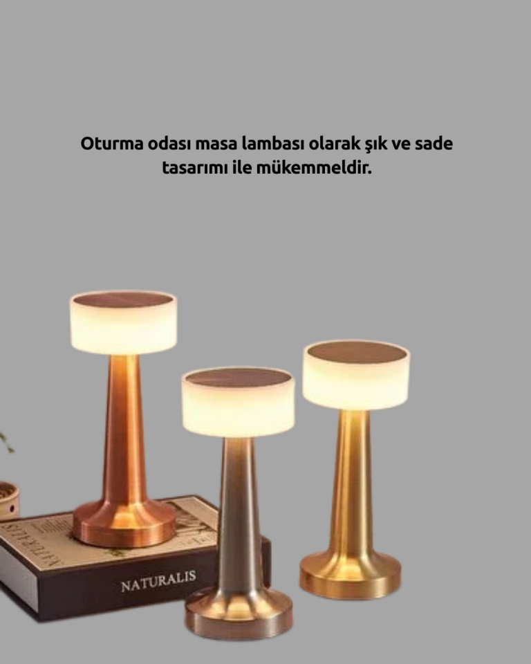 Şarj Edilebilir LED Masa Lambası – USB Girişli, Metal Yapı