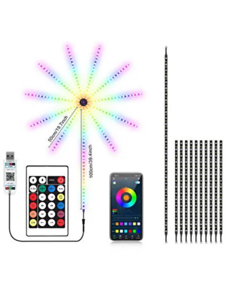 Uygulama Destekli RGB LED Havai Fişek Duvar Aydınlatması
