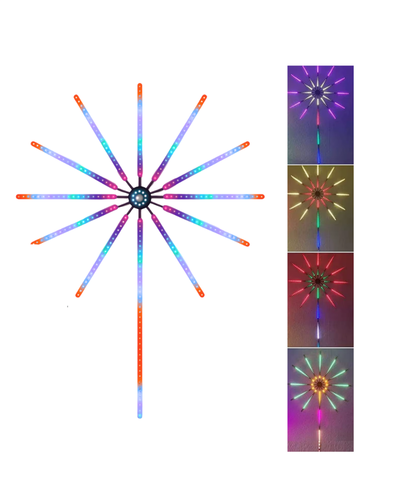 Modüler RGB LED Duvar Işığı Havai Fişek Efektli Uzaktan Kumandalı