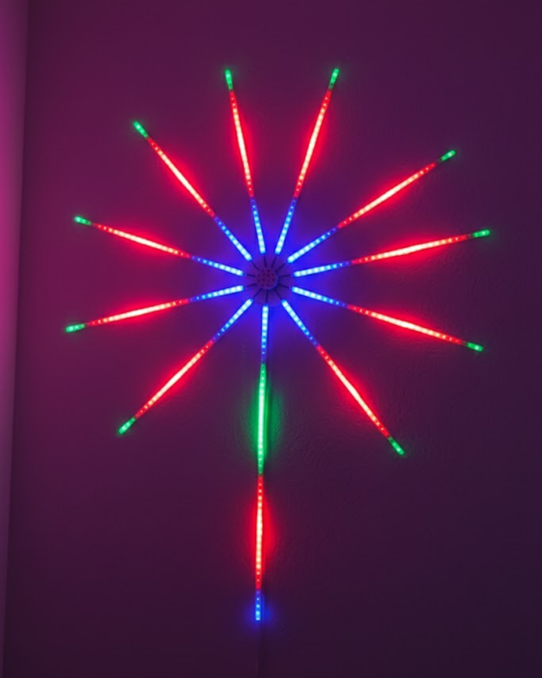 Akıllı RGB LED Havai Fişek Duvar Lambası Kumandalı ve Uygulama Kontrollü
