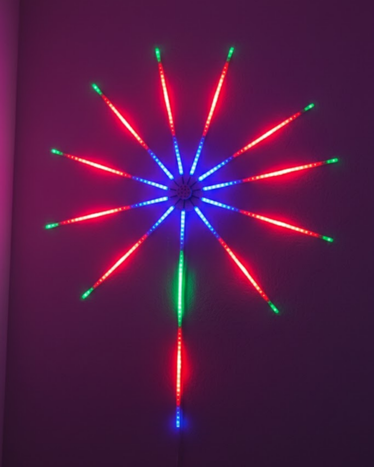 Akıllı RGB LED Havai Fişek Duvar Lambası Kumandalı ve Uygulama Kontrollü