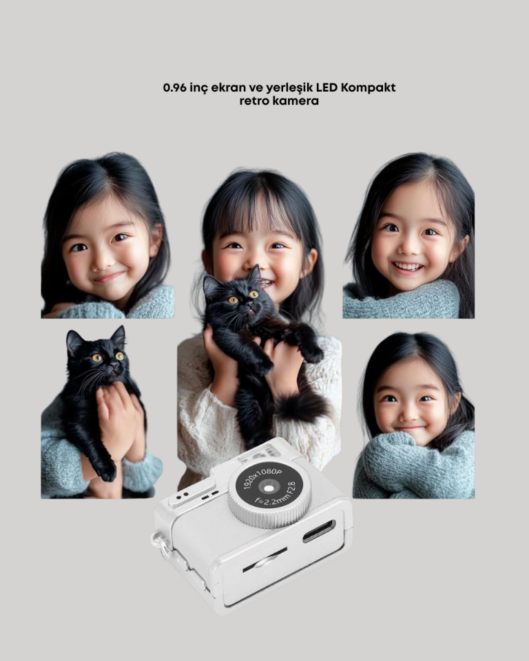 Mini HD Dijital Kamera 1080P Kordonlu Taşınabilir Retro Model