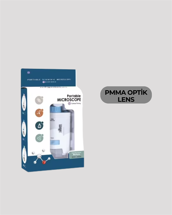 Taşınabilir LED Işıklı Cep Mikroskop – 80X–200X Büyütme