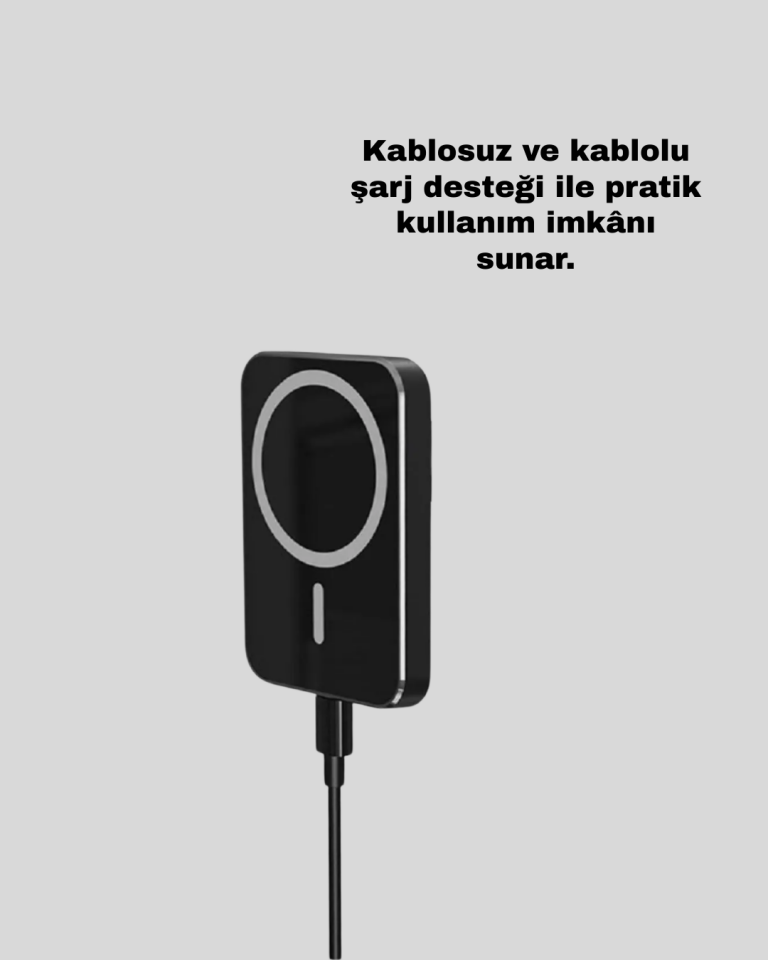 Şık Tasarımlı MagSafe Araç Telefon Tutucu Type-C Girişli