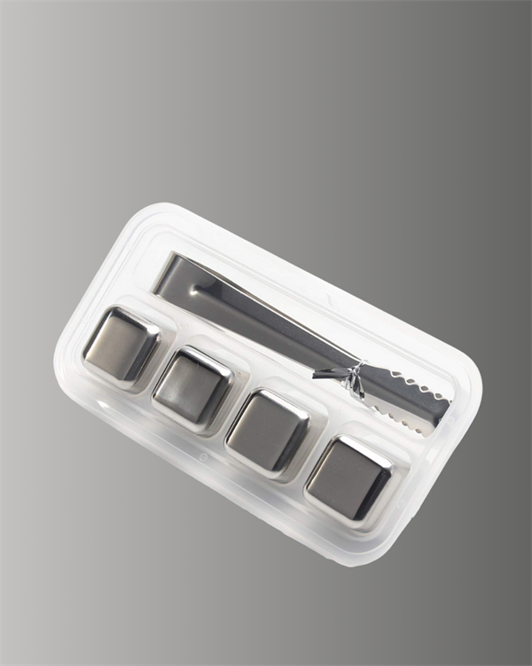 Yeniden Kullanılabilir 304 Çelik Metal Buz Küpleri 4'lü Set