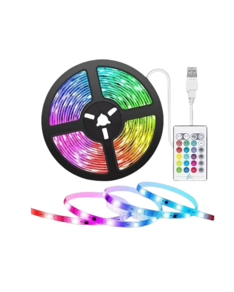 Kumandalı RGB Şerit Led 5 Metre Renk Değiştiren Dekoratif LED Işık