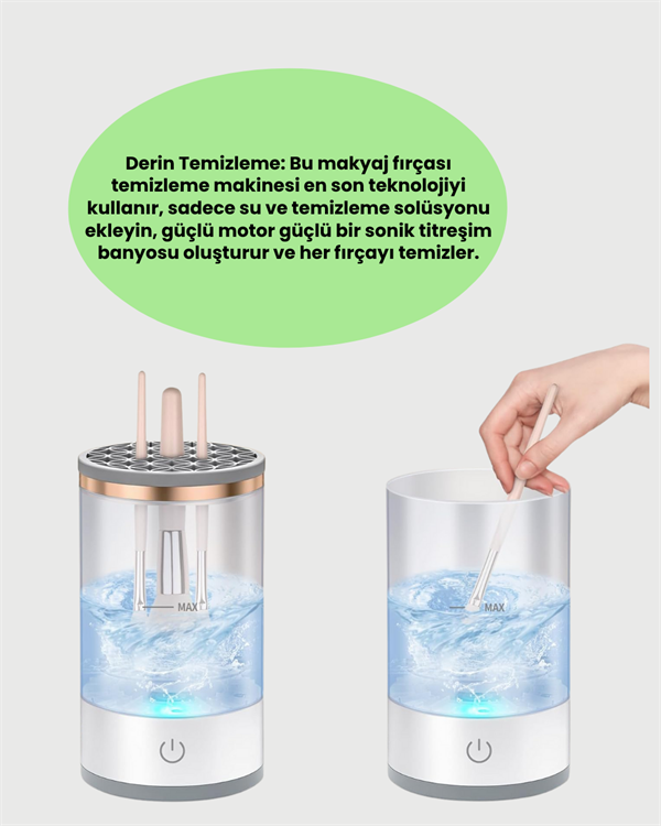 Tüm Makyaj Fırçalarıyla Uyumlu Derin Temizlik Makinesi