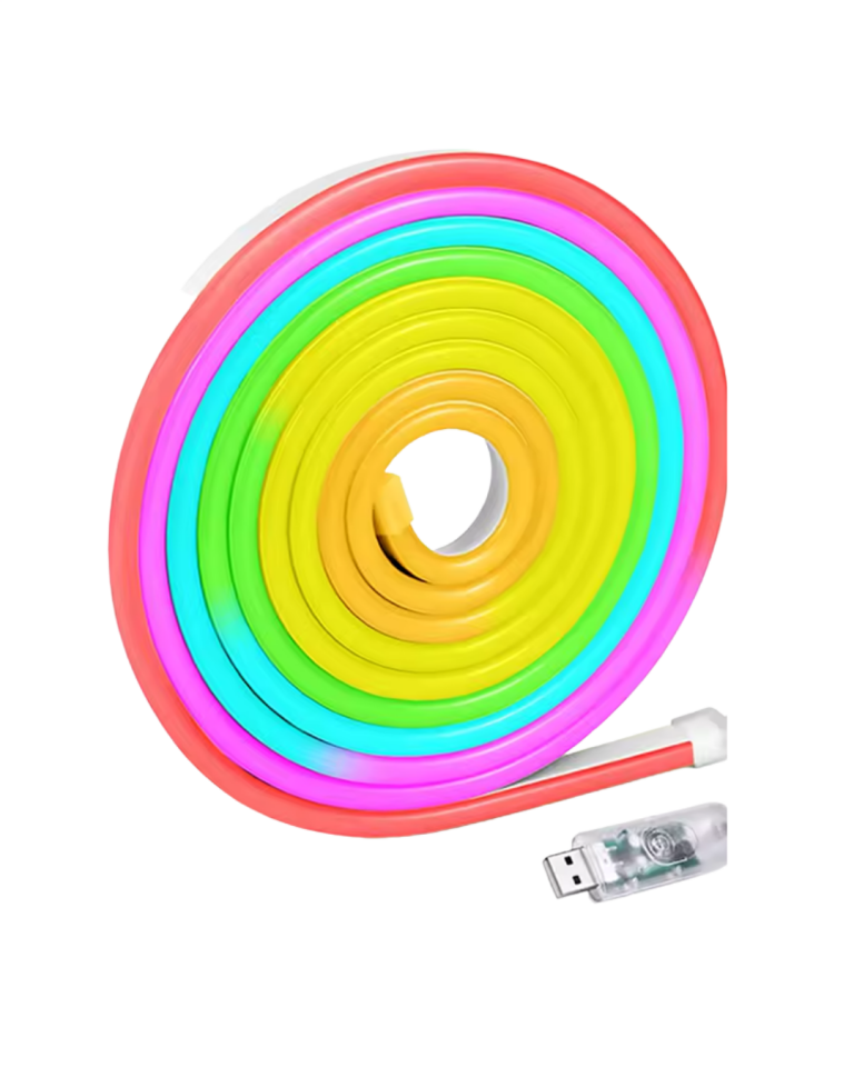 3 Metre RGB Neon LED Şerit Işık Su Geçirmez Kumandalı ve Uygulama Kontrollü Dekoratif Aydınlatma