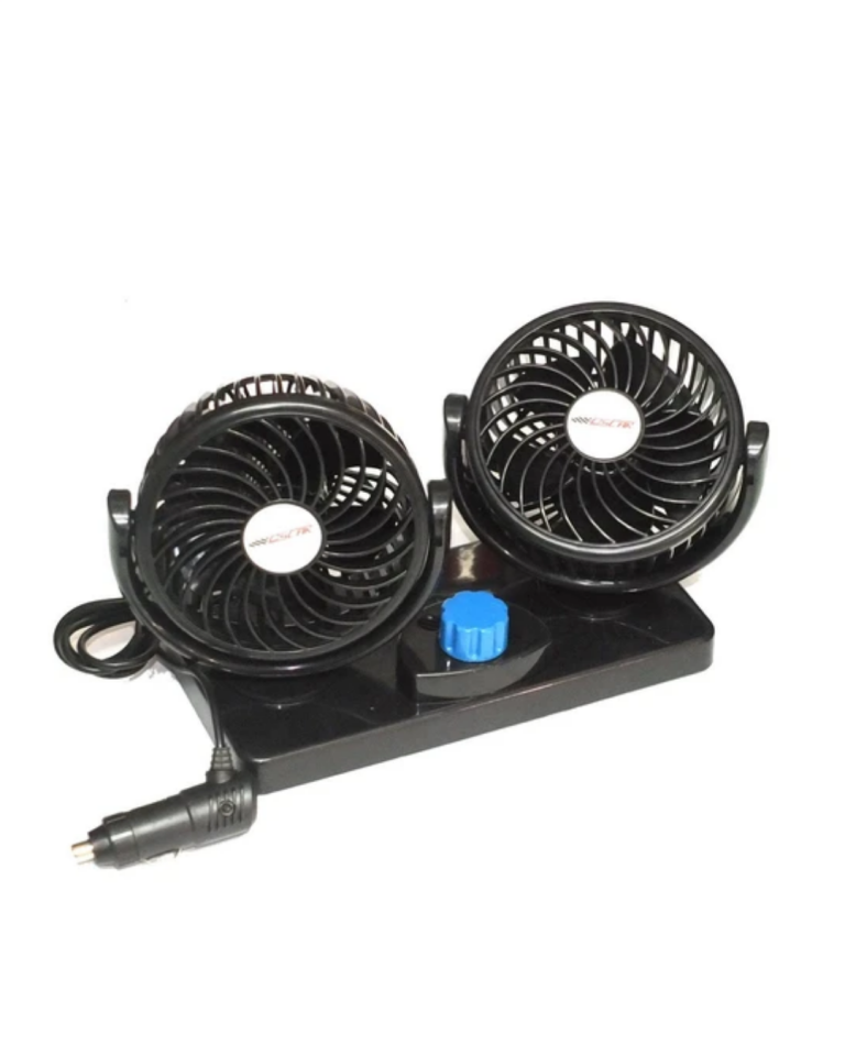 12V Araç İçi Vantilatör Çift Modlu Döner Başlıklı Oto Fan