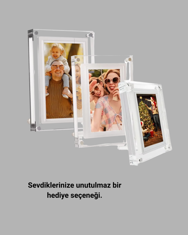 Hediyelik Dijital Çerçeve – 7 İnç IPS Ekranlı, 4GB Hafızalı, Hoparlörlü