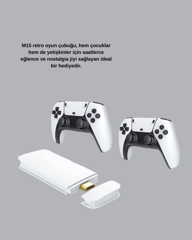 2 Kablosuz Kollu HDMI Uyumlu M15 Oyun Konsolu