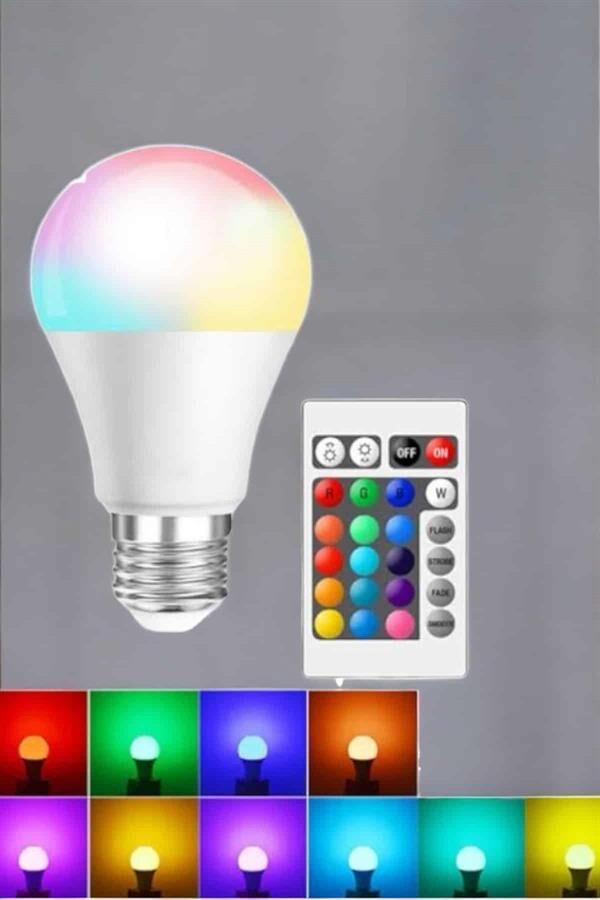 RGB Led Lamba Led Işık Ampul Renk Değiştirebilen 100 Watt