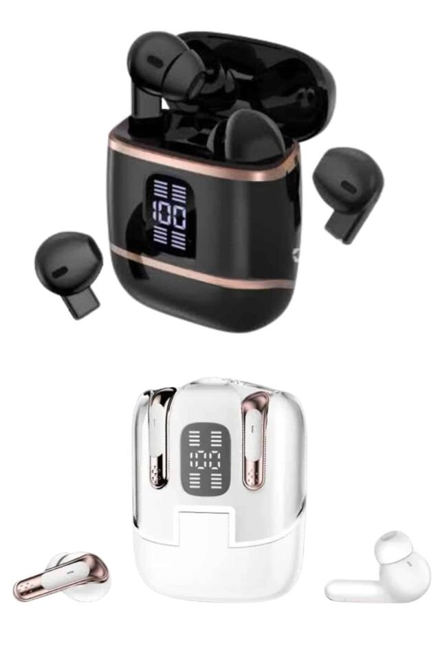 4 Adet Çift Kulaklık Dijital Göstergeli Yüksek Ses Kaliteli Bluetooth Kulaklık