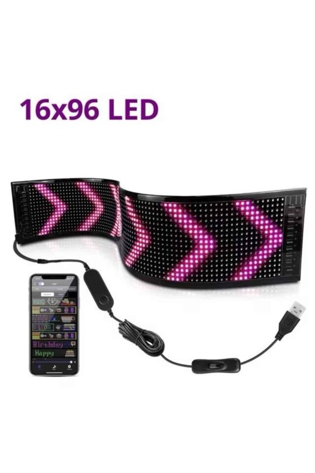 Led Ekran Matrix Panel En Büyük Boy 16X96 Araba Yazısı