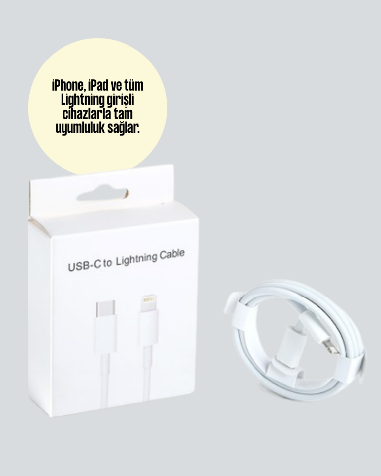 Orijinal Kalite 30W Type-C Lightning Hızlı Şarj Kablosu – 1.2m Dayanıklı