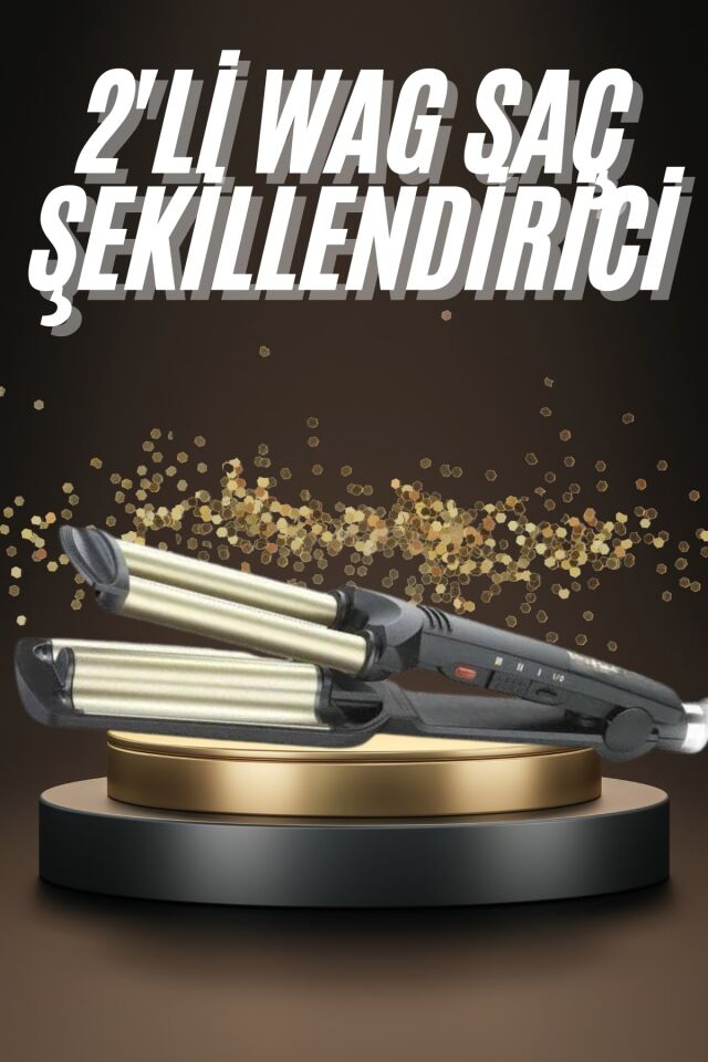 İkili Wag Maşa Saç Şekillendirici Seramik Kaplama Isı Ayarlı