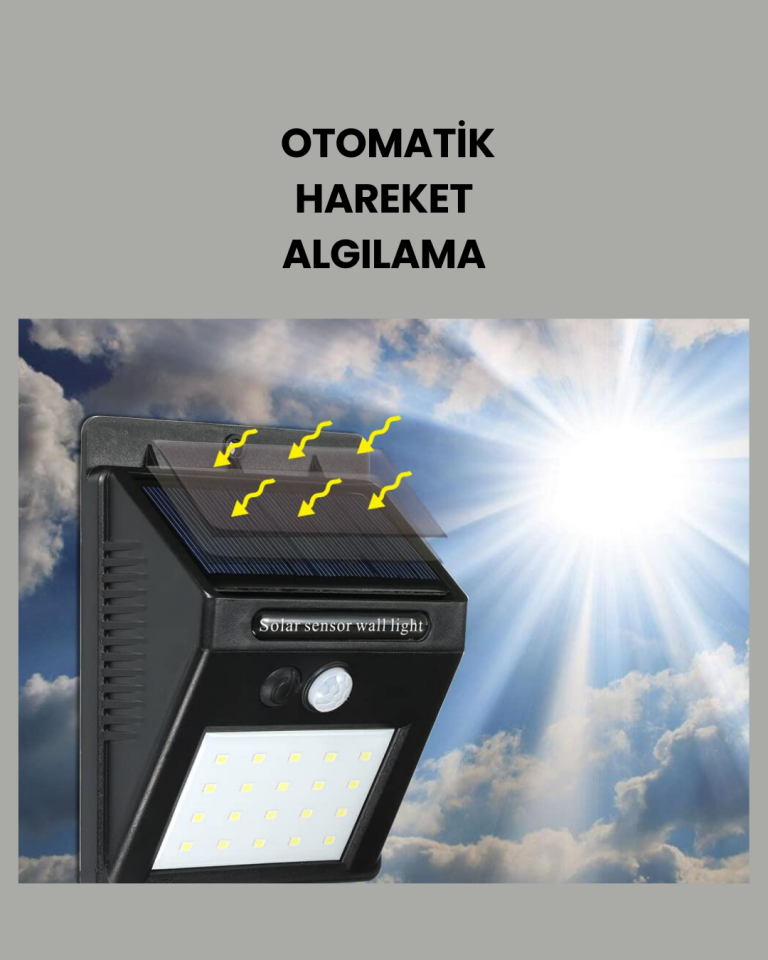 Enerji Tasarruflu ve Otomatik Sensörlü LED Güneş Işığı – Dış Mekan Uyumlu