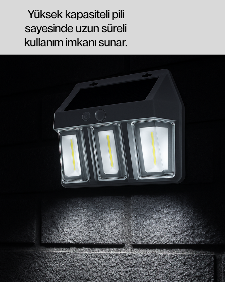 Güneş Enerjili Bahçe ve Duvar Aydınlatma – BK-618-3 LED Lamba