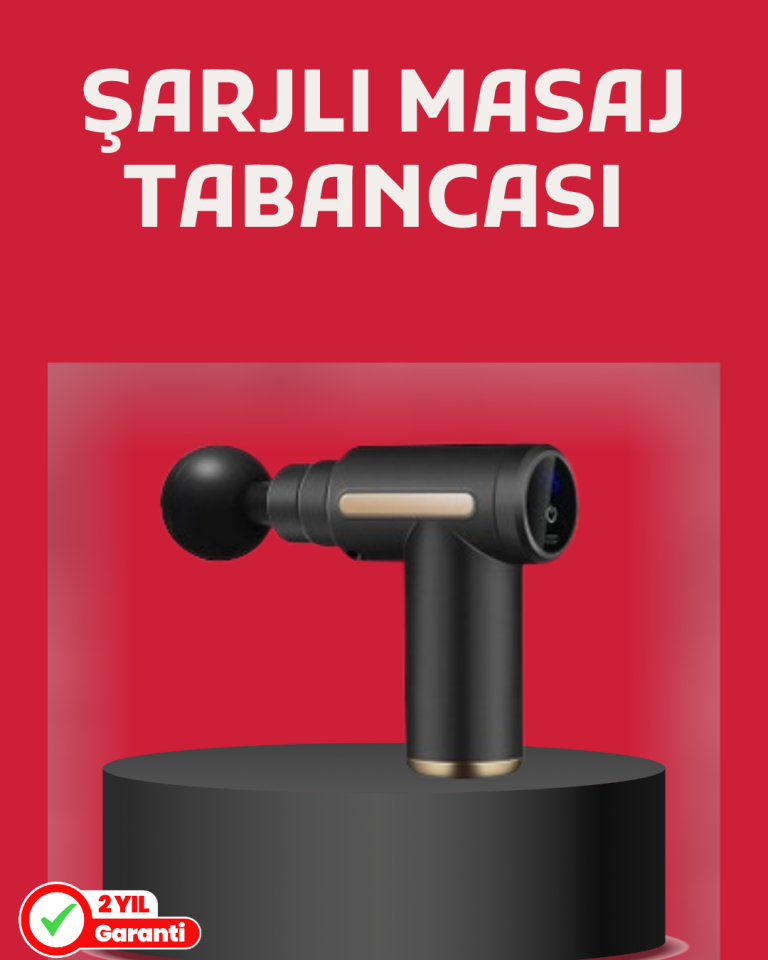 Derin Doku Masaj Tabancası 4 Başlık 6 Kademeli Sessiz Güç Şarjlı Kas Gevşetici