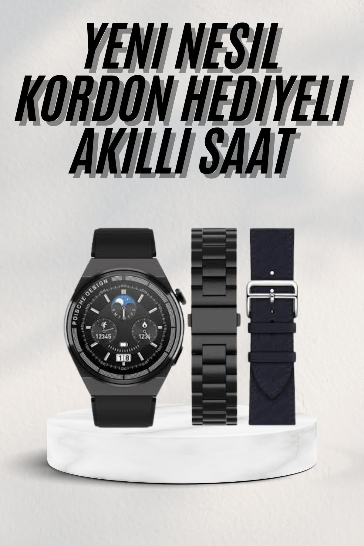 En Çok Tercih Edilen Akıllı Saat Amoled Ekran Nabız Sensörü GPS Uyumlu Adımsayar