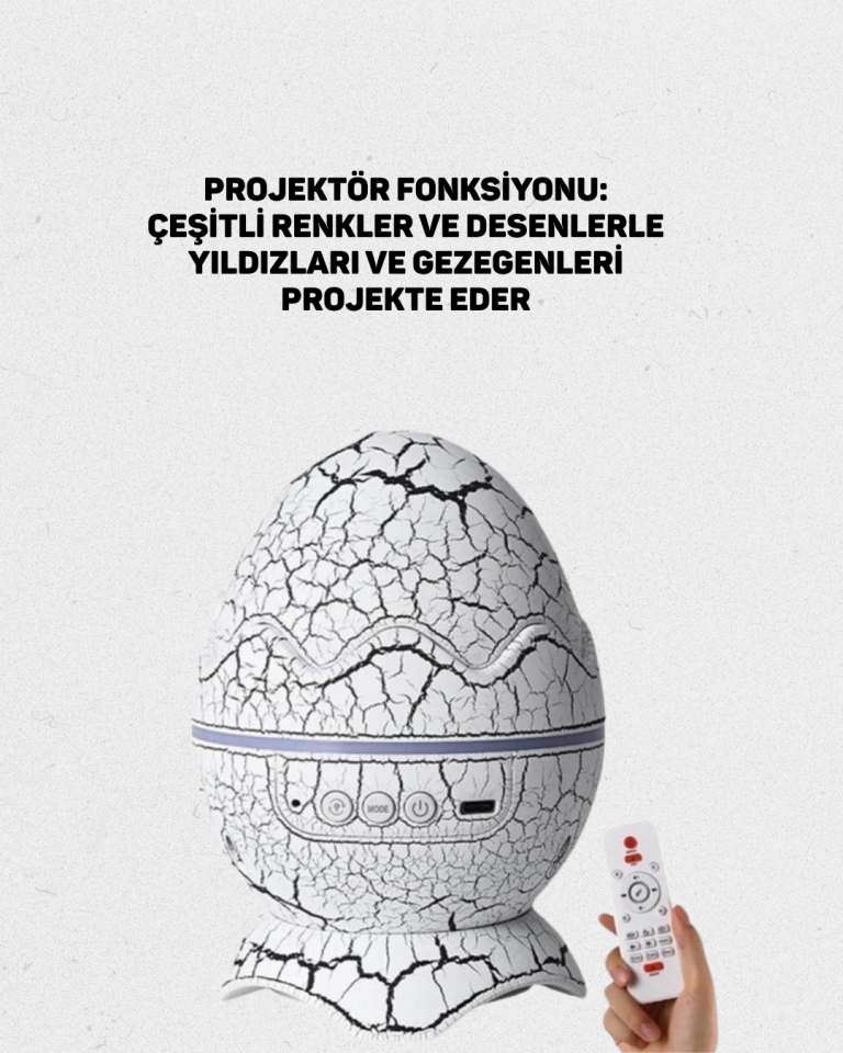 Çocuk Odası İçin Galaxy Projektör + Beyaz Gürültü + Uzaktan Kumandalı