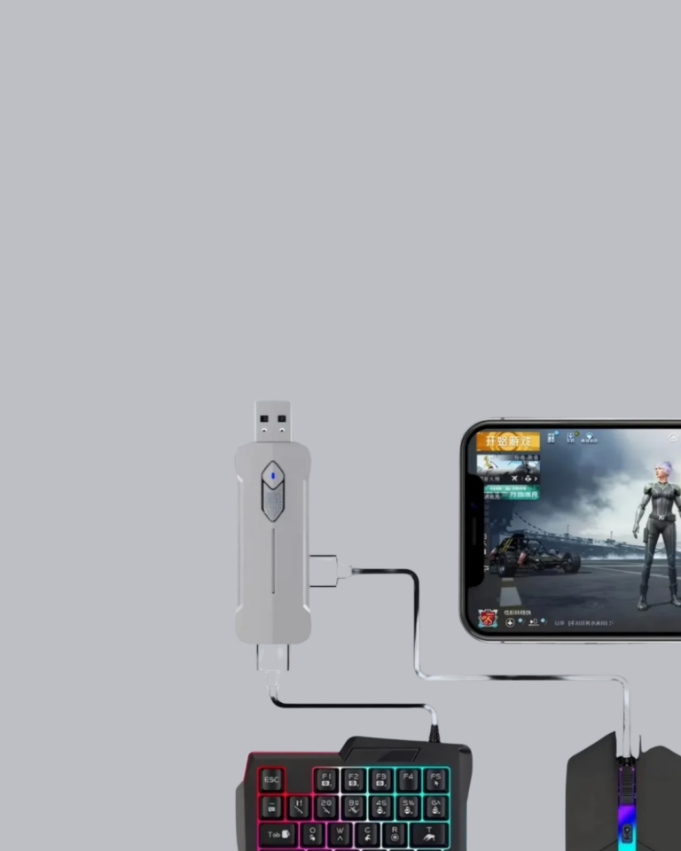 5’i 1 Arada Mobil Oyun Seti Bluetooth 5.3 Klavye Mouse Dönüştürücü Gaming Kit