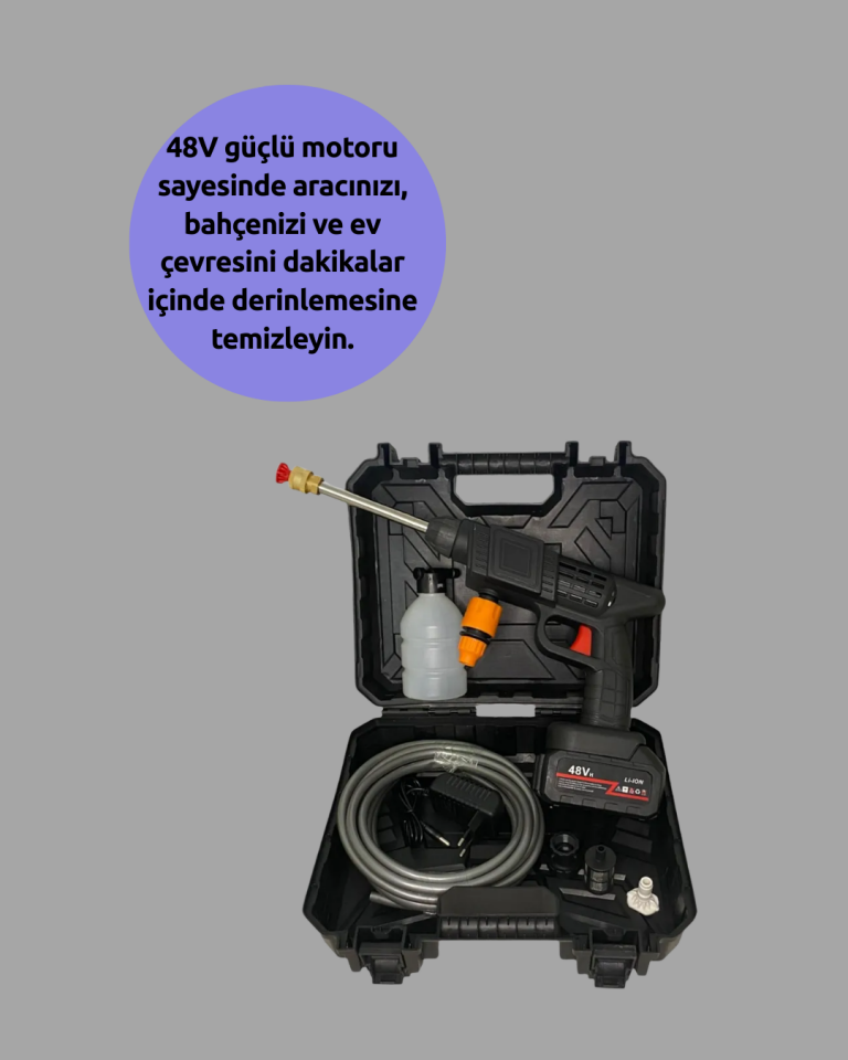 48V Şarjlı Basınçlı Yıkama Makinesi Kablosuz Su Tabancası
