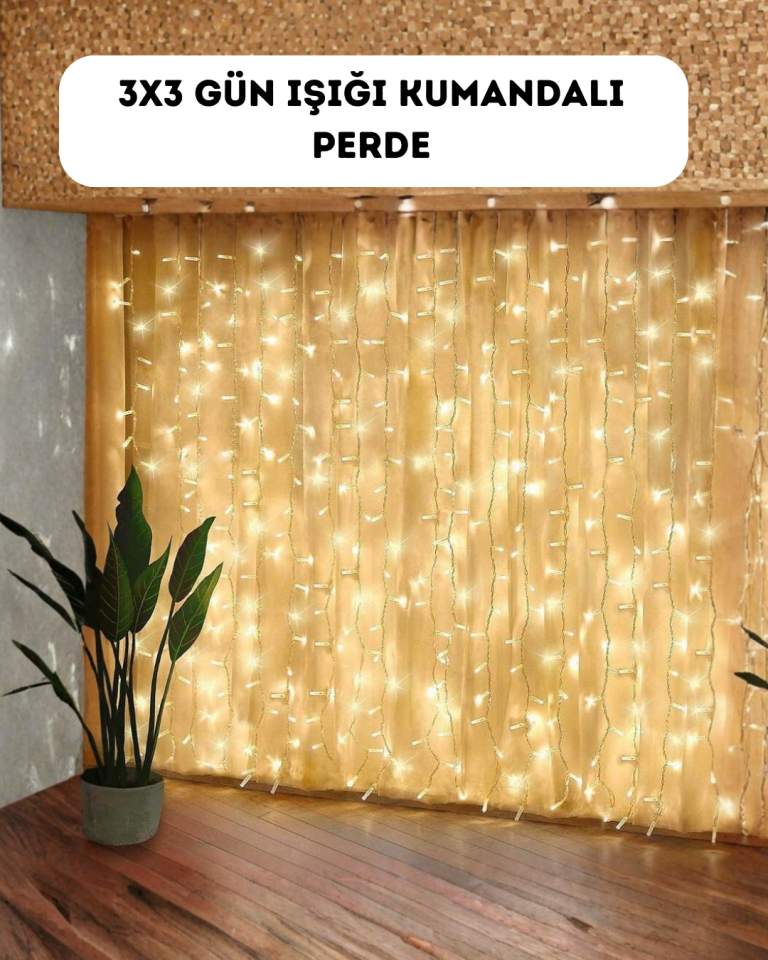 Dekoratif Perde Peri Led Günışığı Renk 8 Fonksiyonlu Işık