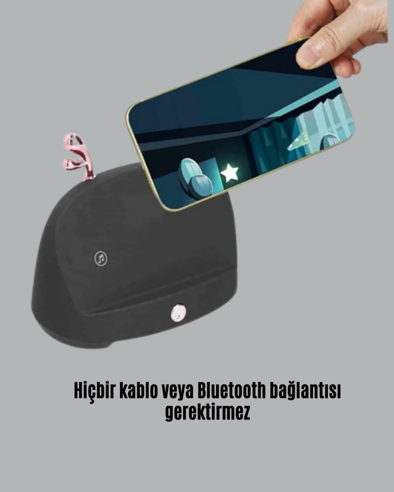 Kablosuz İndüksiyonlu Telefon Tutucu ve Stereo Hoparlör – Şık ve Fonksiyonel Tasarım