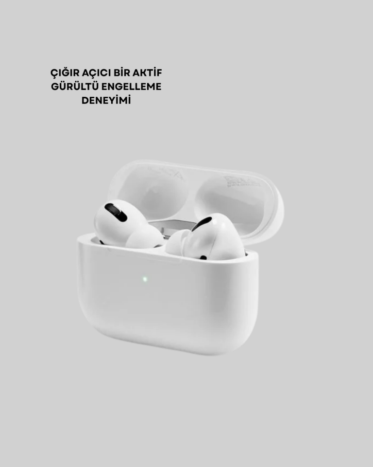 Aktif Gürültü Engelleyici Kablosuz Bluetooth Kulaklık – Şarj Kutulu, Uzun Ömürlü