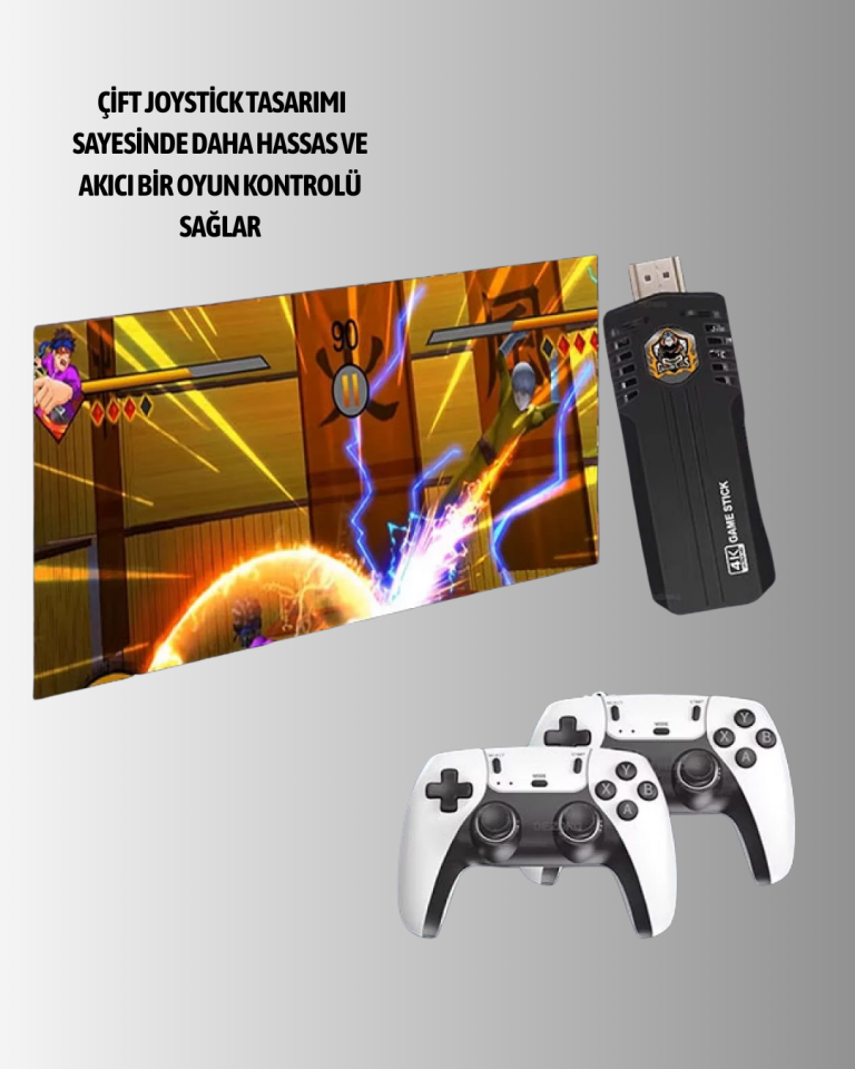 Kablosuz Retro Oyun Konsolu – 30.000+ Oyun ve HD Görüntü ile Kesintisiz Eğlence