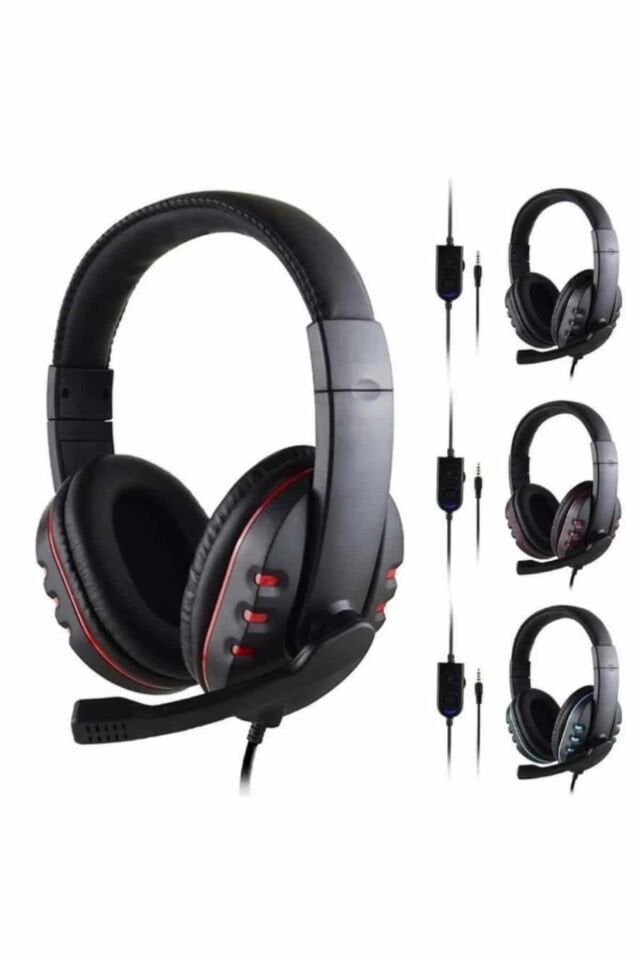 Oyuncu Kulaklığı Kulak Üstü Kablolu Stereo Mikrofonlu Yumuşak Kulak Yastığı