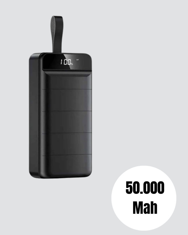 Tüm Cihazlarla Uyumlu 50.000 mAh Powerbank – Yüksek Kapasiteli, LED Gösterge ve Akıllı Koruma Fonksiyonlu