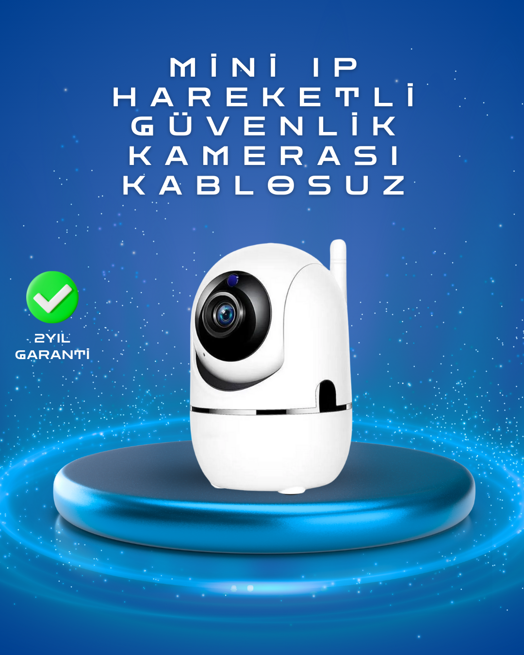 Full HD 1080P Kablosuz Pan & Tilt Güvenlik Kamerası – Hareket Takipli ve İki Yönlü Sesli