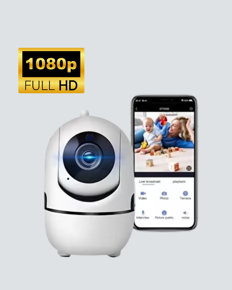 Full HD 1080P Kablosuz Pan & Tilt Güvenlik Kamerası – Hareket Takipli ve İki Yönlü Sesli