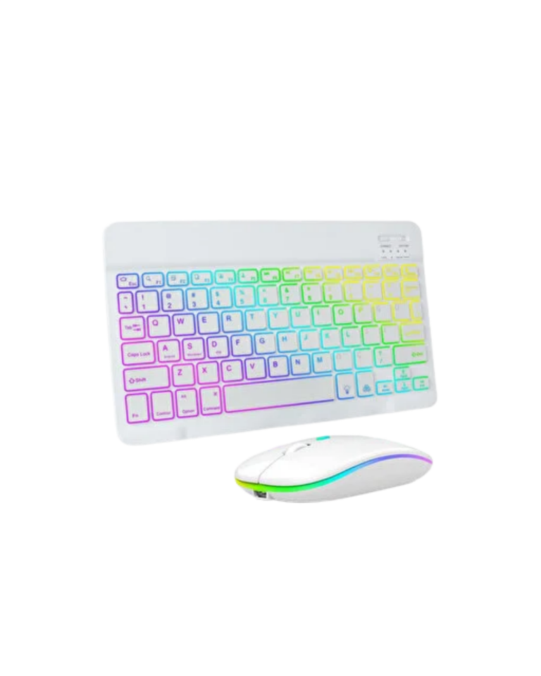 Türkçe Q Aydınlatmalı Klavye Mouse Seti Kablosuz Bluetooth Destekli