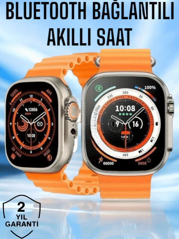 Yeni Nesil Ultra Akıllı Saat Titreşimli, Uyku & Sağlık Takibi, Çift Kordon