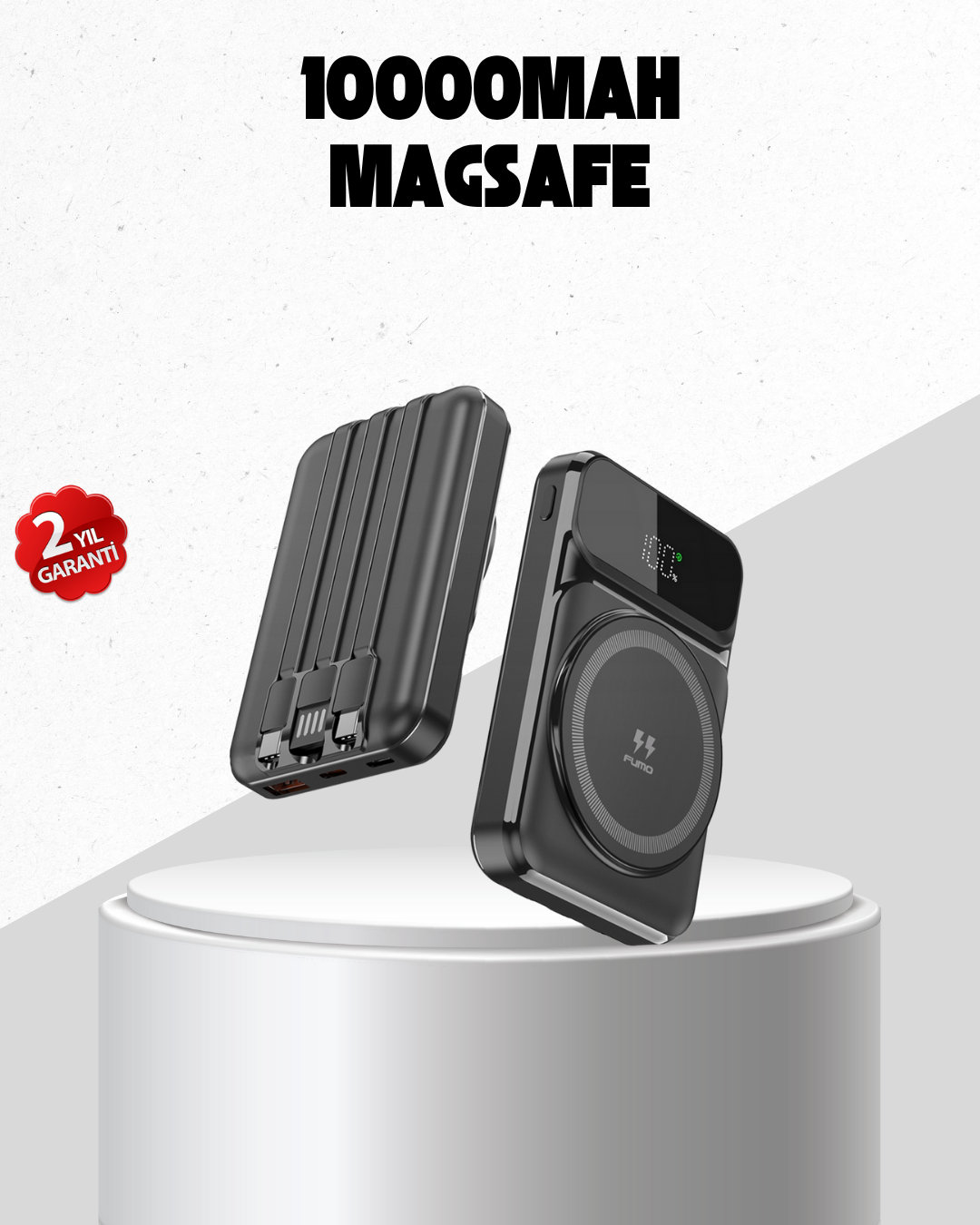 15W Kablosuz Şarj Özellikli 10000 mAh Powerbank –  Type-C Hızlı Şarj