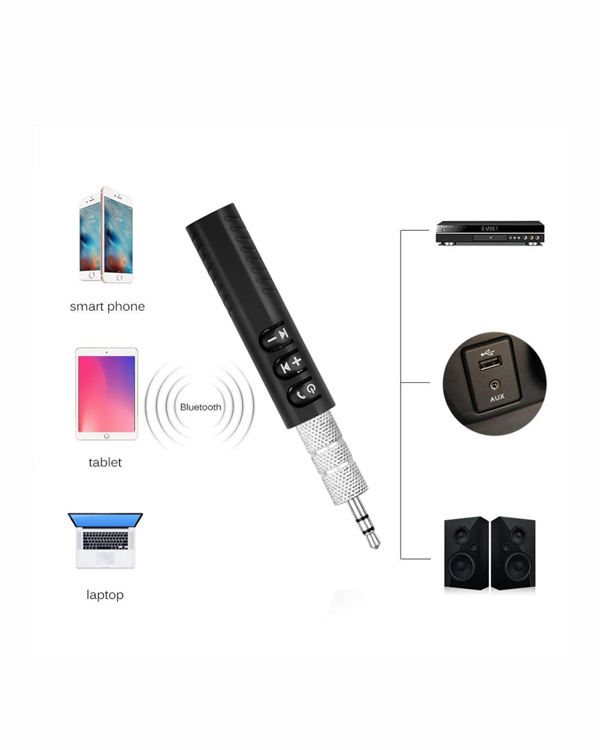 Bluetooth 4.1 Ses Alıcısı | 3.5mm Girişli Hoparlör & Kulaklıklar İçin Kablosuz Dönüştürücü