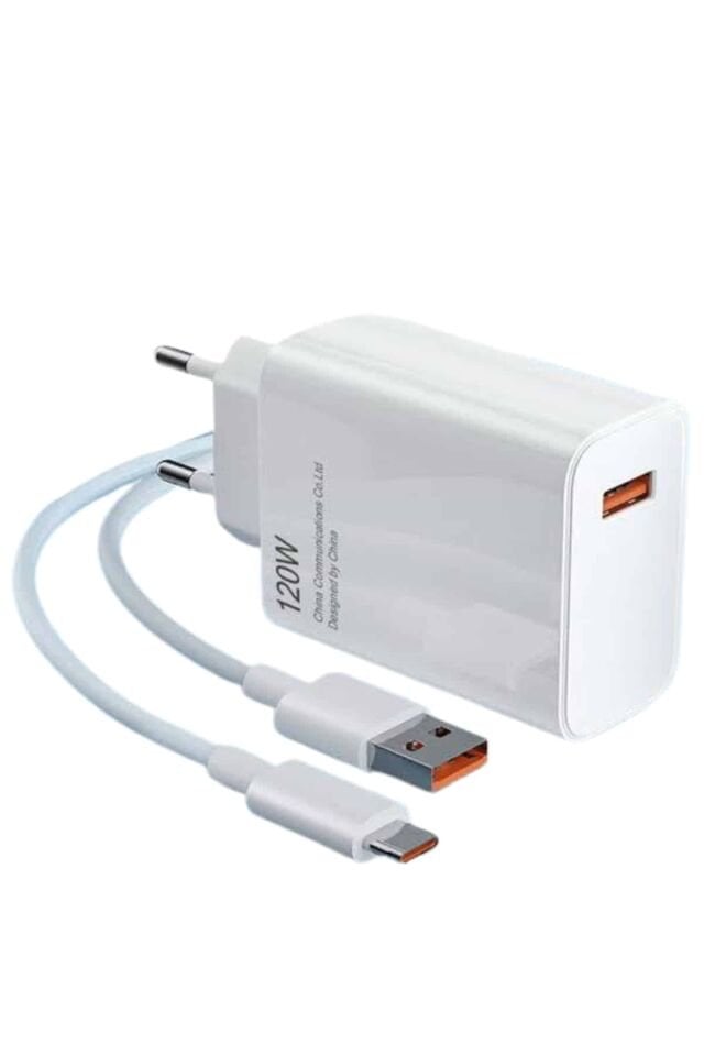 Type C Yüksek Hızlı Şarj Aleti Beyaz 120W Ultra Uzun Ömürlü