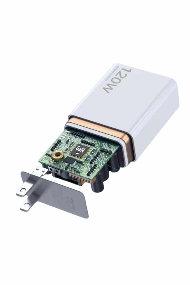 120W Şarj Aleti Hızlı Çift Turbo Şarj Aleti Seti Beyaz