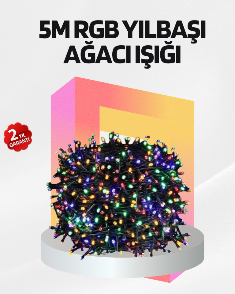 Renkli LED Işık Zinciri 8 Modlu Dekoratif Aydınlatma