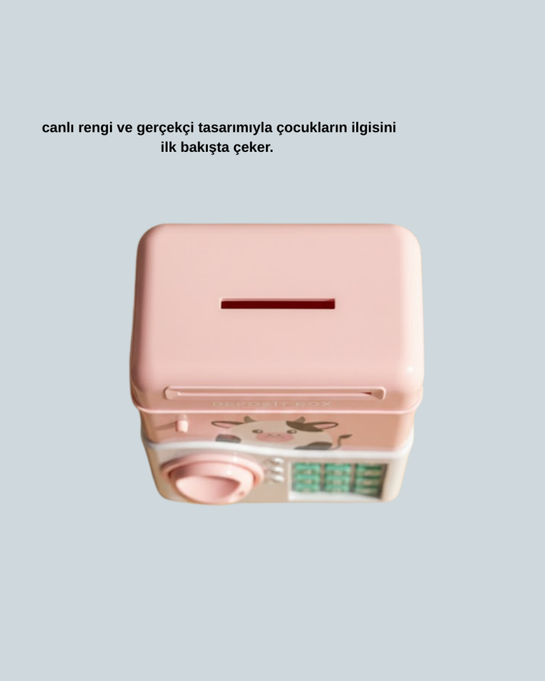 Pembe ATM Kasa Görünümlü Elektronik Şifreli Çocuk Kumbarası