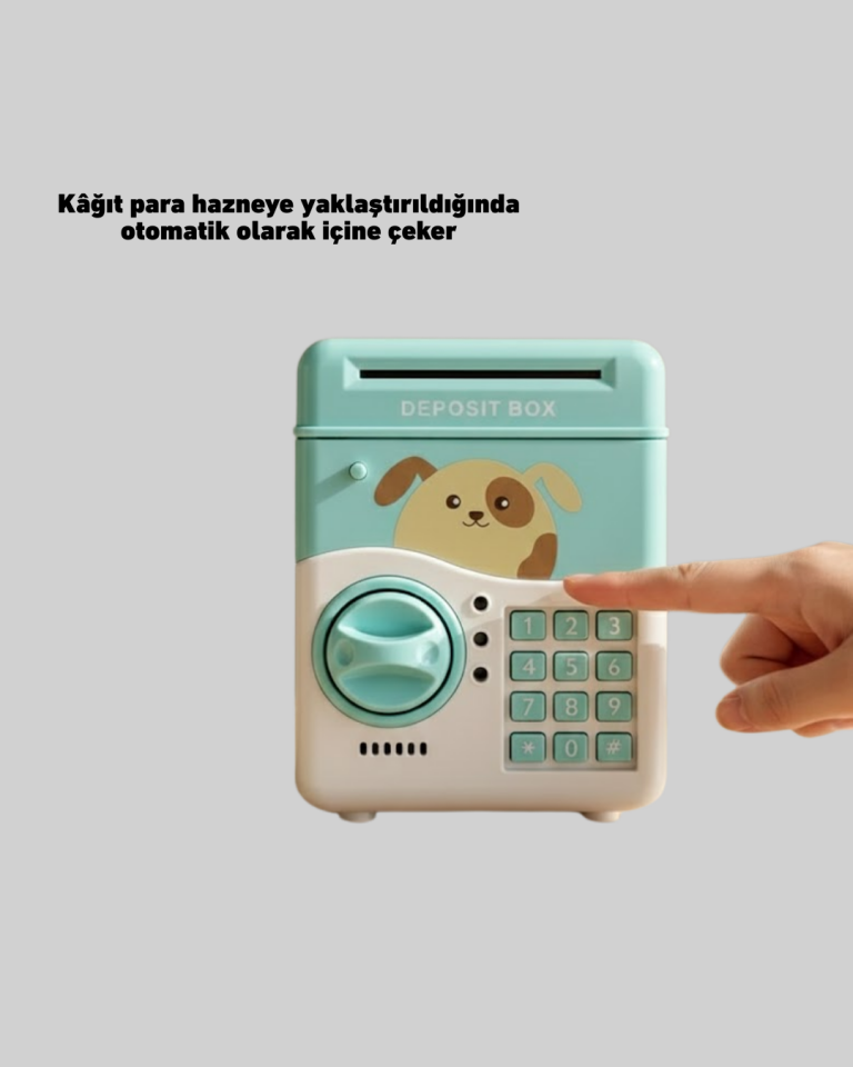 Su Yeşili ATM Kasa Görünümlü Elektronik Şifreli Çocuk Kumbarası