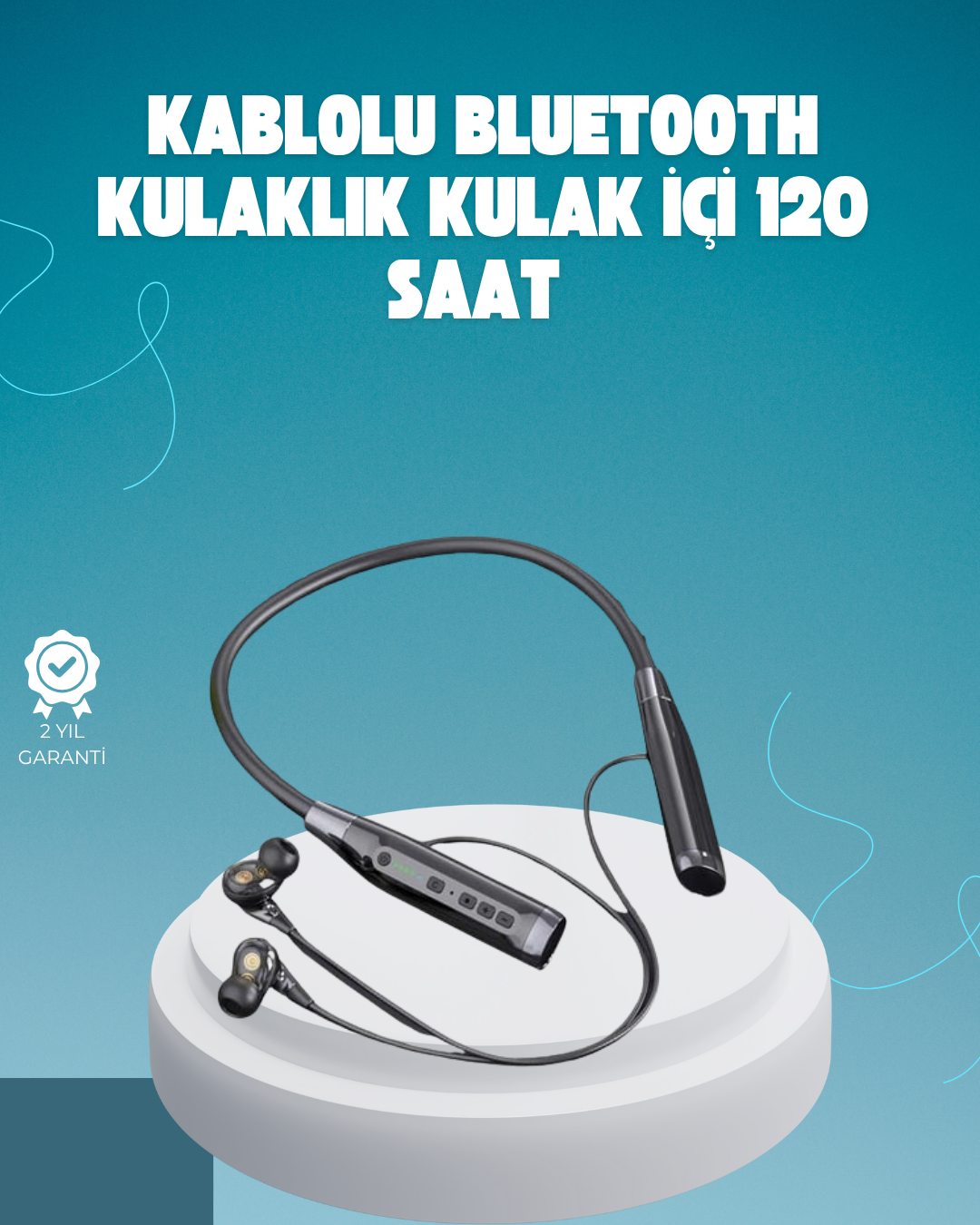 Kablosuz Bluetooth Kulaklık – Uzun Ömürlü Batarya, Ergonomik Tasarım, Gürültü Engelleyici