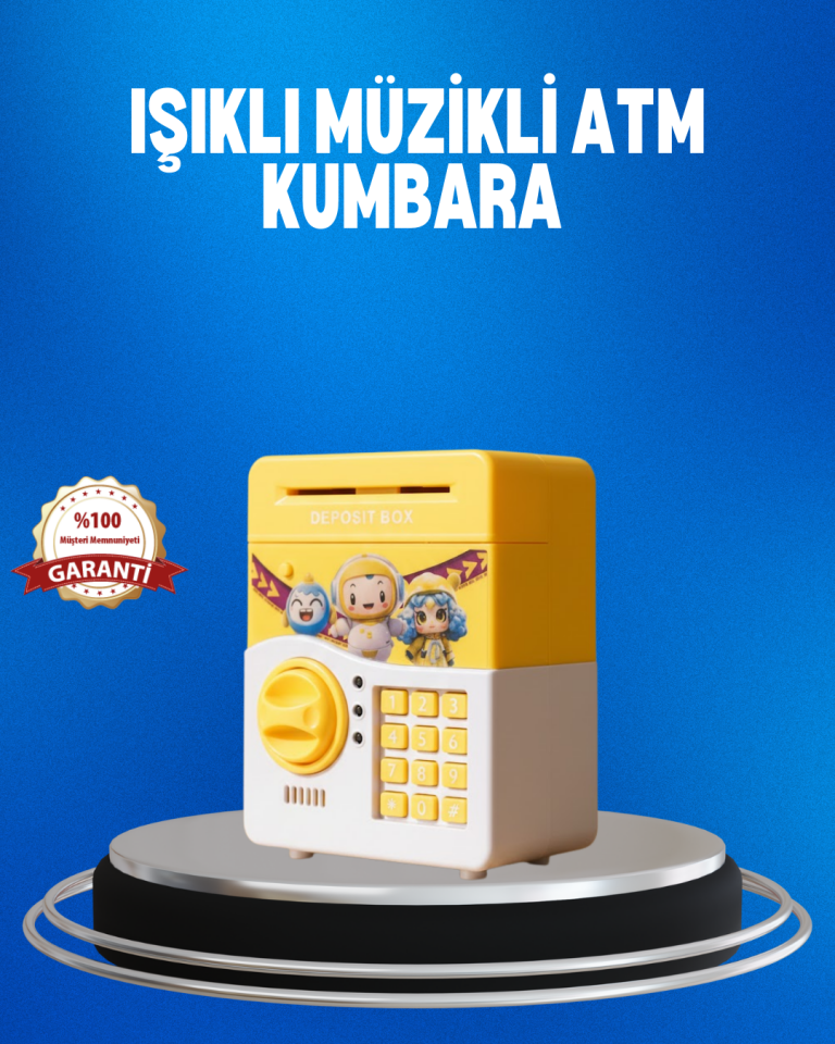 Çocuklar İçin Sarı Elektronik Şifreli Para Biriktirme Kumbarası