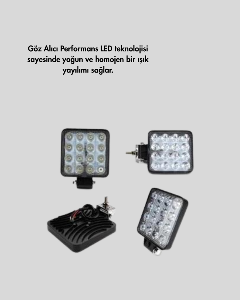 16 LED Geniş Açılı Araç Aydınlatma Farı | Yüksek Parlaklık, Dayanıklı Gövde