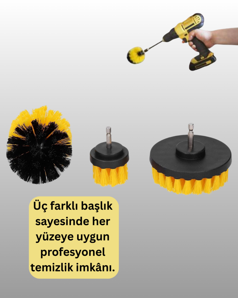 3’lü Matkap Ucu Temizlik Fırçası Seti Çok Amaçlı