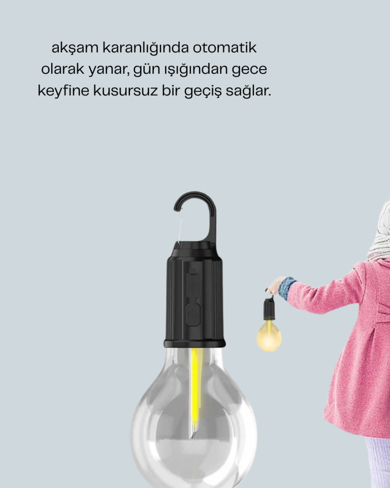 C Tipi Şarjlı Asılabilir Kamp Feneri
