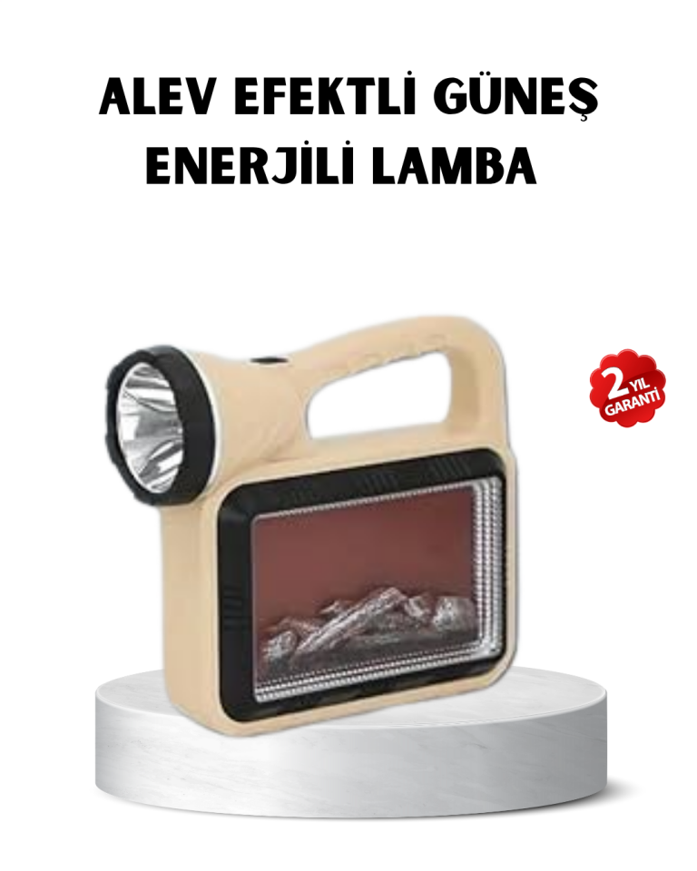 Güneş Enerjili Alev Efektli Lamba COB Led Su Geçirmez Çok Fonksiyonlu